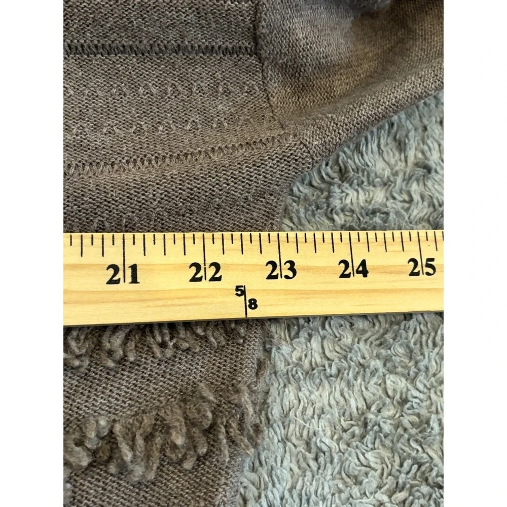 J Jill Sweater Womens XS Fringe Taupe Cotton/Rayon Long Sleeve Pullover